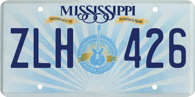 MS license plate ZLH426