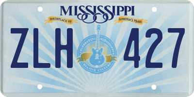 MS license plate ZLH427