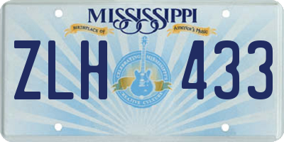 MS license plate ZLH433