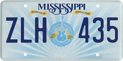 MS license plate ZLH435