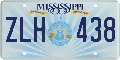 MS license plate ZLH438