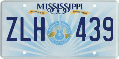 MS license plate ZLH439