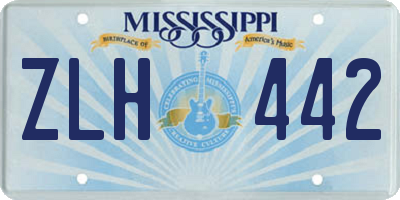 MS license plate ZLH442