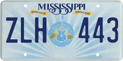 MS license plate ZLH443
