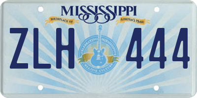 MS license plate ZLH444