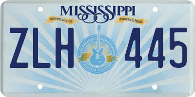 MS license plate ZLH445