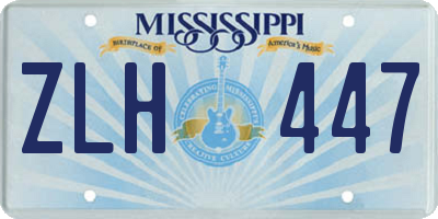 MS license plate ZLH447