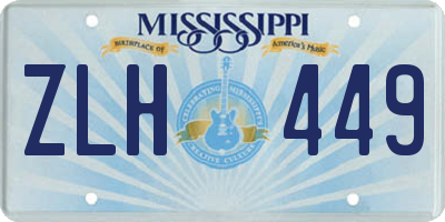 MS license plate ZLH449