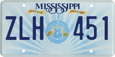 MS license plate ZLH451