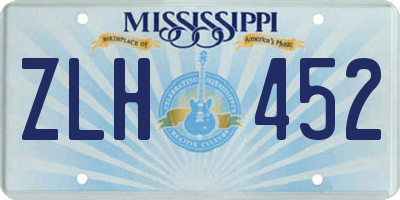 MS license plate ZLH452