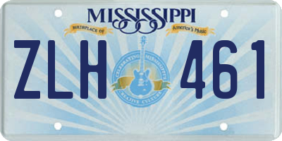 MS license plate ZLH461