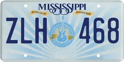 MS license plate ZLH468