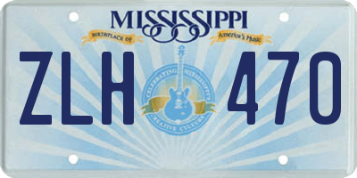 MS license plate ZLH470