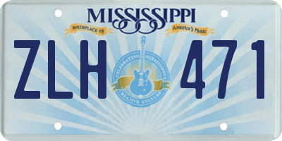 MS license plate ZLH471