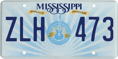MS license plate ZLH473