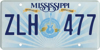 MS license plate ZLH477