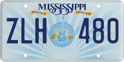 MS license plate ZLH480