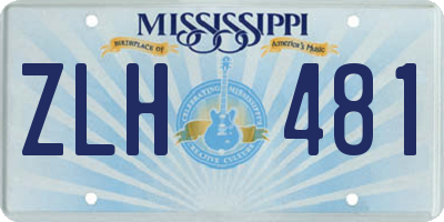 MS license plate ZLH481