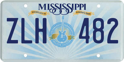 MS license plate ZLH482
