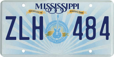 MS license plate ZLH484