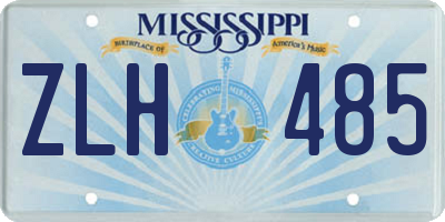 MS license plate ZLH485