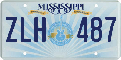MS license plate ZLH487
