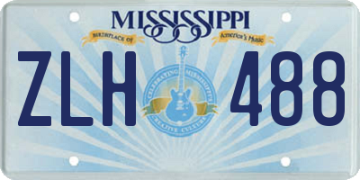 MS license plate ZLH488