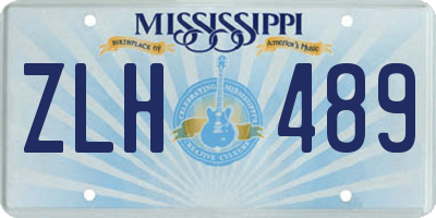 MS license plate ZLH489