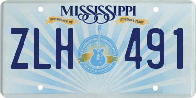 MS license plate ZLH491