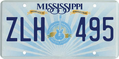 MS license plate ZLH495