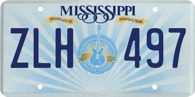 MS license plate ZLH497