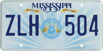 MS license plate ZLH504