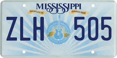 MS license plate ZLH505