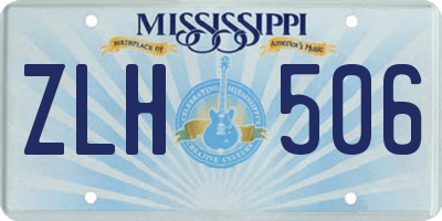 MS license plate ZLH506