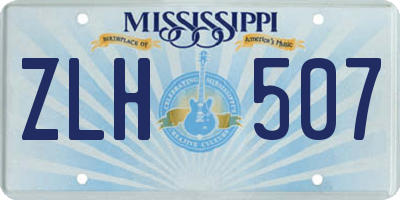 MS license plate ZLH507