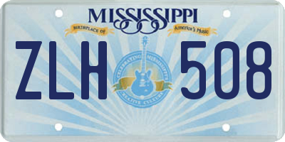 MS license plate ZLH508