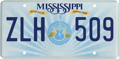 MS license plate ZLH509