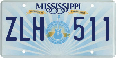 MS license plate ZLH511