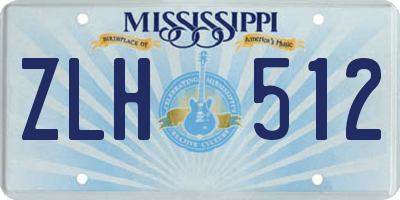 MS license plate ZLH512