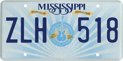 MS license plate ZLH518
