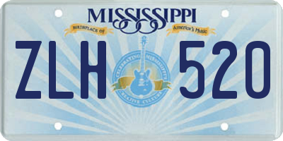 MS license plate ZLH520