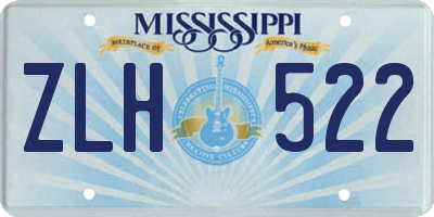 MS license plate ZLH522