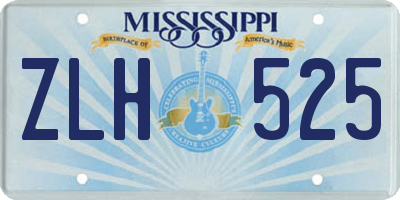 MS license plate ZLH525