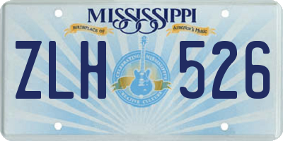 MS license plate ZLH526