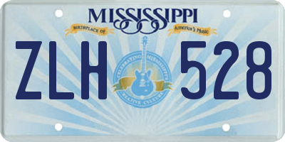 MS license plate ZLH528
