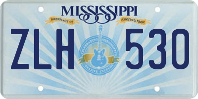 MS license plate ZLH530