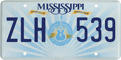 MS license plate ZLH539