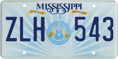 MS license plate ZLH543