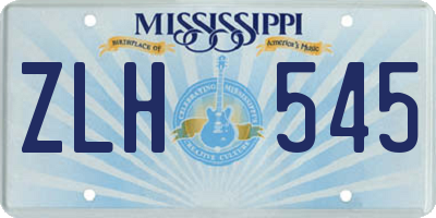 MS license plate ZLH545