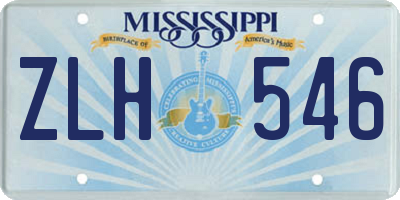 MS license plate ZLH546
